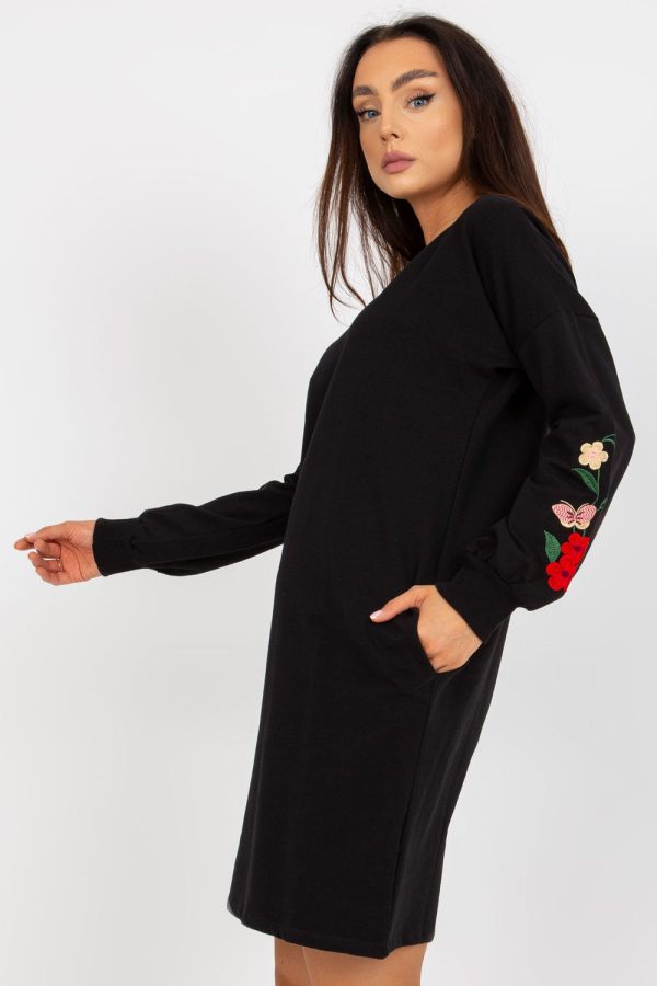 Black Daydress in Day Dresses with Cotton and Spandex