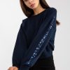 945913 Navy Blue Sweatshirt in Sweatshirts For Women with Spandex and Viscose