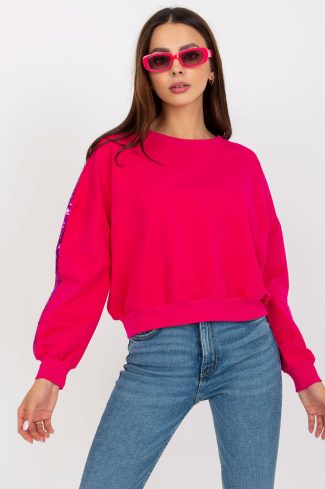 Pink Sweatshirt in Sweatshirts For Women with Spandex and Viscose