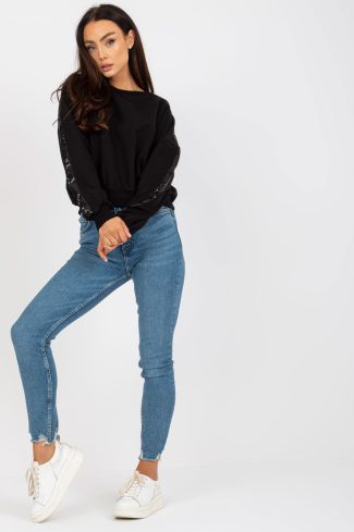 Black Sweatshirt in Sweatshirts For Women with Spandex and Viscose