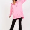 Pink Sweatshirt in Sweatshirts For Women with Spandex and Viscose