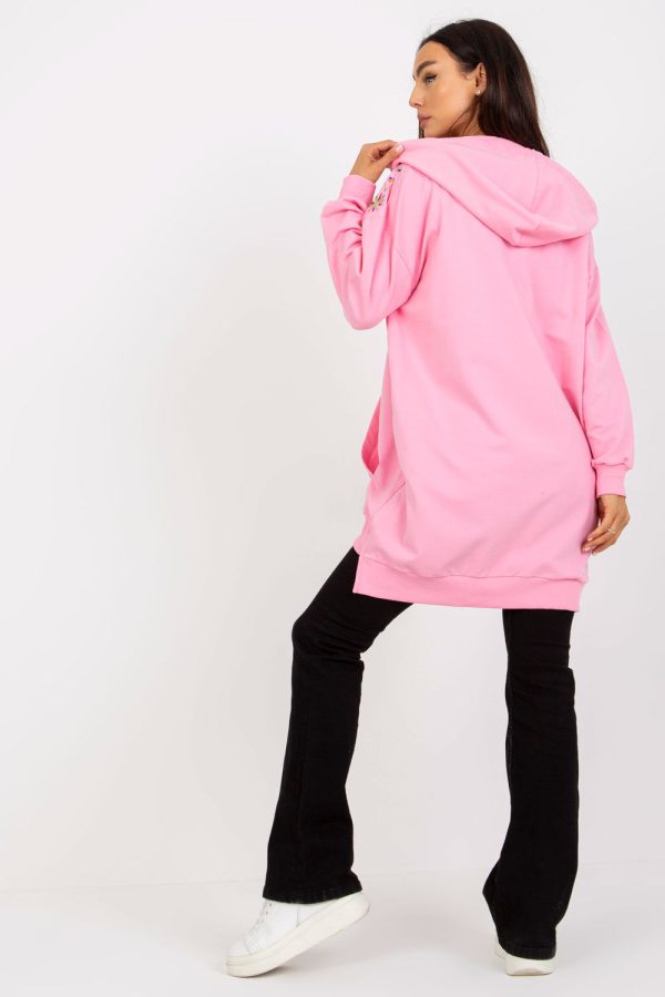 Pink Sweatshirt in Sweatshirts For Women with Spandex and Viscose