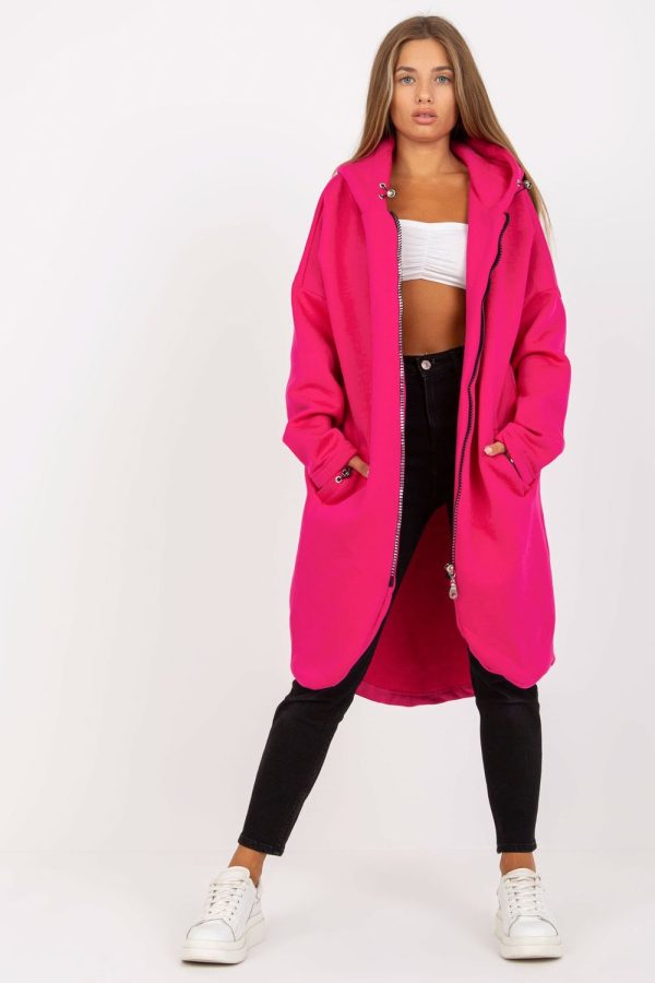 Pink Sweatshirt in Sweatshirts For Women with Cotton and Spandex
