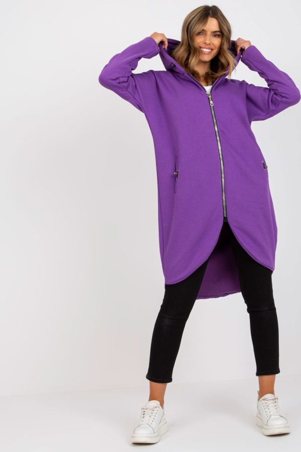 Violet Sweatshirt in Sweatshirts For Women with Cotton and Spandex