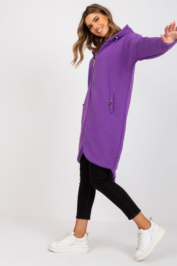 Violet Sweatshirt in Sweatshirts For Women with Cotton and Spandex