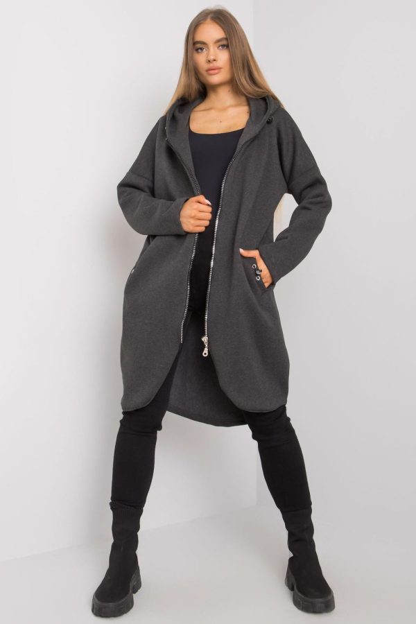 Grey Sweatshirt in Sweatshirts For Women with Cotton and Spandex