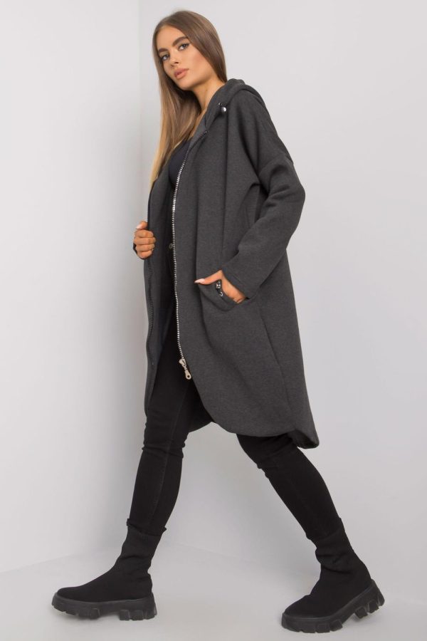 Grey Sweatshirt in Sweatshirts For Women with Cotton and Spandex