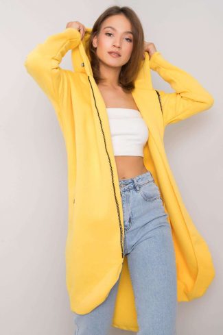 Yellow Sweatshirt in Sweatshirts For Women with Cotton and Spandex