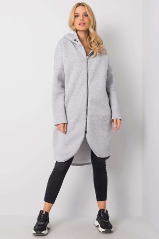 Grey Sweatshirt in Sweatshirts For Women with Cotton and Spandex