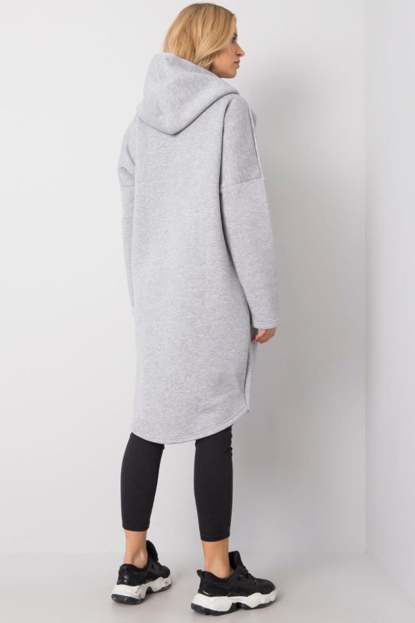 Grey Sweatshirt in Sweatshirts For Women with Cotton and Spandex