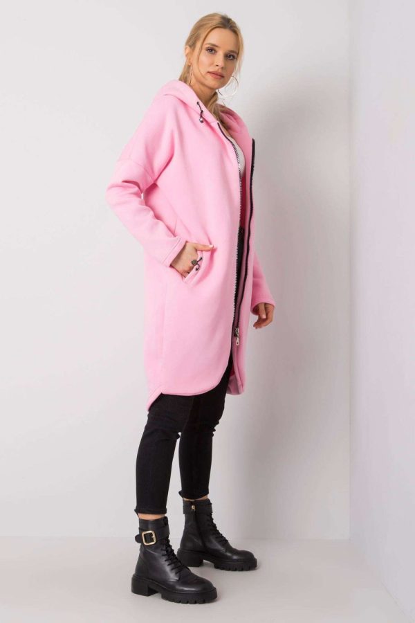 Pink Sweatshirt in Sweatshirts For Women with Cotton and Spandex
