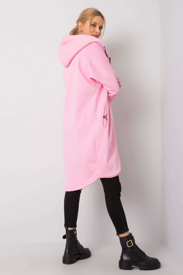 Pink Sweatshirt in Sweatshirts For Women with Cotton and Spandex