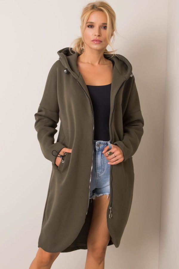Green Sweatshirt in Sweatshirts For Women with Cotton and Spandex