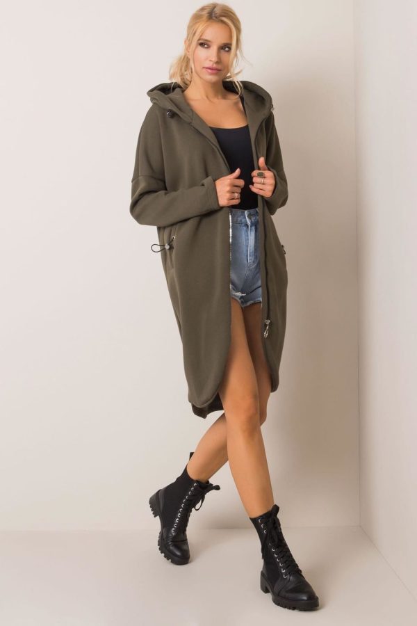 Green Sweatshirt in Sweatshirts For Women with Cotton and Spandex