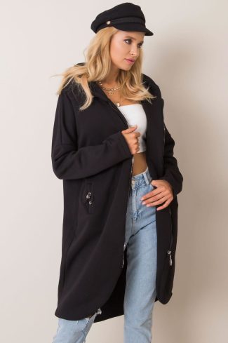 Black Sweatshirt in Sweatshirts For Women with Cotton and Spandex