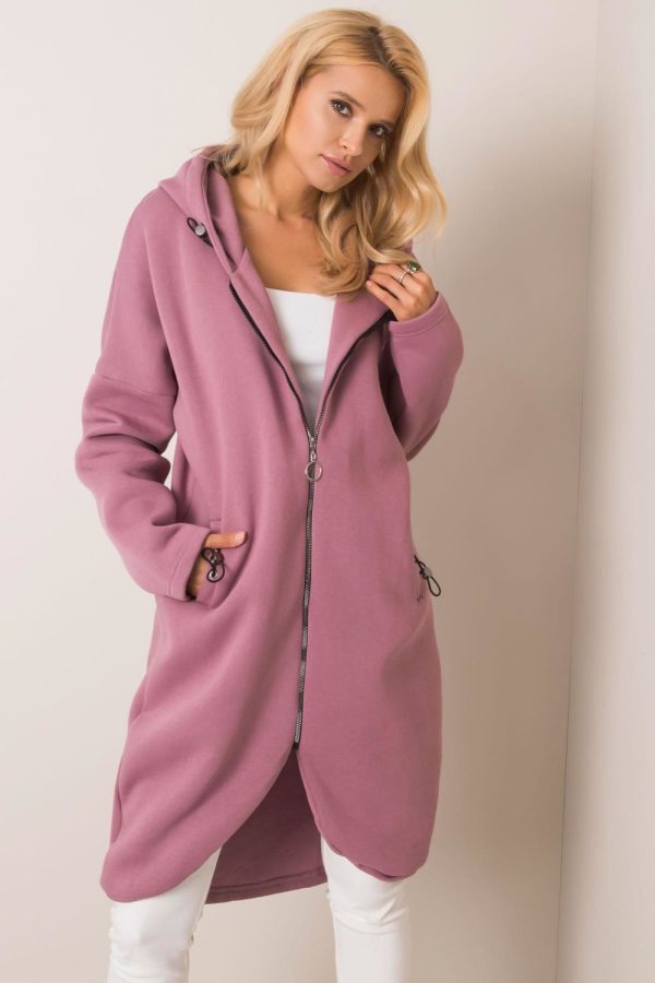 Pink Sweatshirt in Sweatshirts For Women with Cotton and Spandex