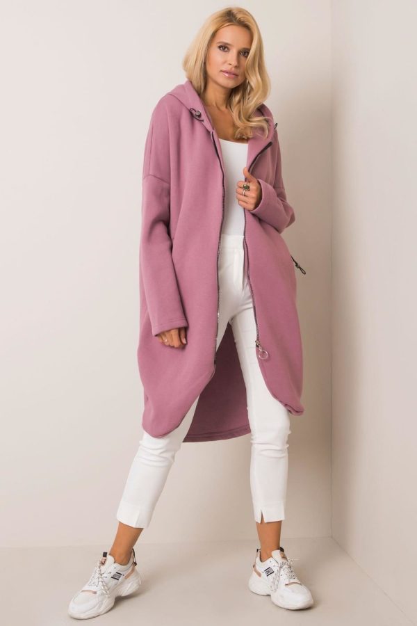 Pink Sweatshirt in Sweatshirts For Women with Cotton and Spandex