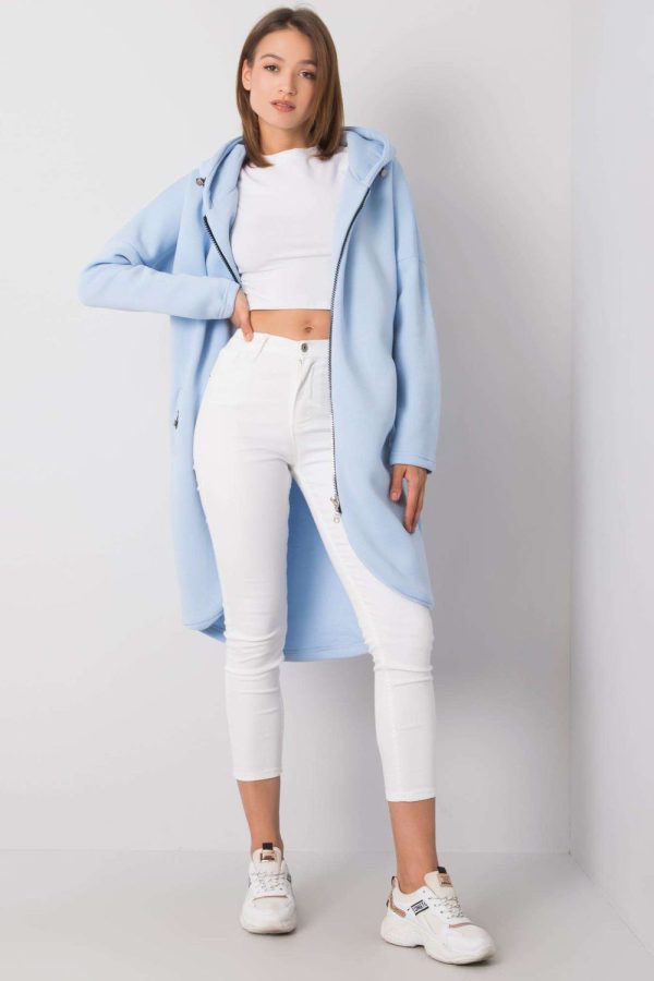 Blue Sweatshirt in Sweatshirts For Women with Cotton and Spandex