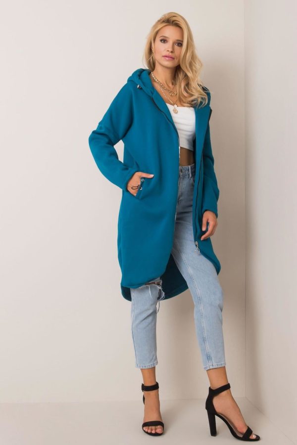 Green Sweatshirt in Sweatshirts For Women with Cotton and Spandex