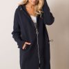 Navy Blue Sweatshirt in Sweatshirts For Women with Cotton and Spandex