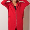 Red Sweatshirt in Sweatshirts For Women with Cotton and Spandex