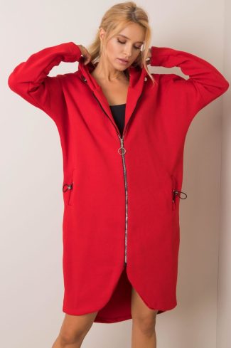 Red Sweatshirt in Sweatshirts For Women with Cotton and Spandex