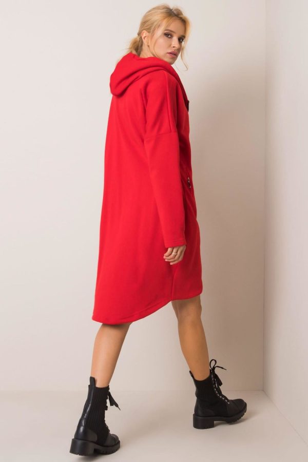 Red Sweatshirt in Sweatshirts For Women with Cotton and Spandex