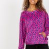 Pink Sweatshirt in Sweatshirts For Women with Spandex and Viscose