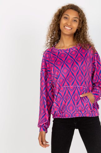 Pink Sweatshirt in Sweatshirts For Women with Spandex and Viscose