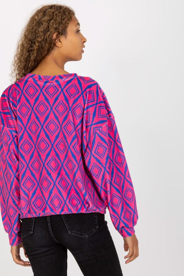 Pink Sweatshirt in Sweatshirts For Women with Spandex and Viscose