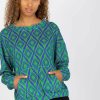 946227 Green Sweatshirt in Sweatshirts For Women with Spandex and Viscose