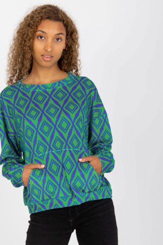 Green Sweatshirt in Sweatshirts For Women with Spandex and Viscose