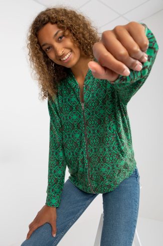 946230 Green Sweatshirt in Sweatshirts For Women with Spandex and Viscose