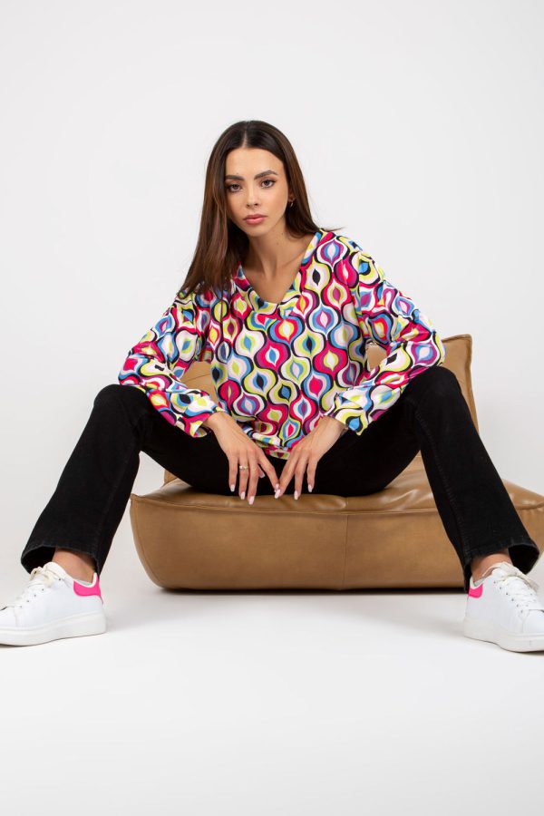 Pink Sweatshirt in Sweatshirts For Women with Spandex and Viscose