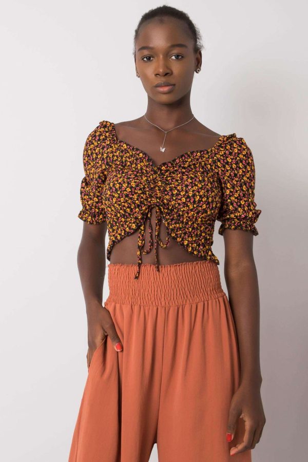 Black Blouse in Women`s Blouses, Tunics with Cotton and Spandex