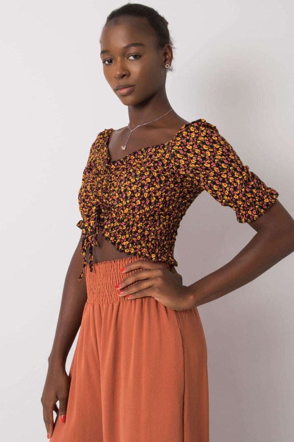 Black Blouse in Women`s Blouses, Tunics with Cotton and Spandex