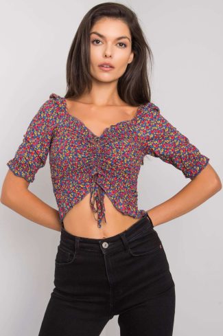 Blue Blouse in Women`s Blouses, Tunics with Cotton and Spandex
