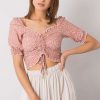 Pink Blouse in Women`s Blouses, Tunics with Cotton and Spandex