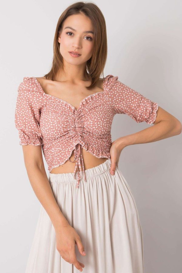 Pink Blouse in Women`s Blouses, Tunics with Cotton and Spandex