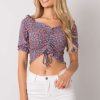 Blue Blouse in Women`s Blouses, Tunics with Cotton and Spandex