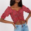 Red Blouse in Women`s Blouses, Tunics with Viscose