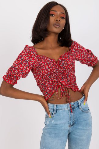 Red Blouse in Women`s Blouses, Tunics with Viscose