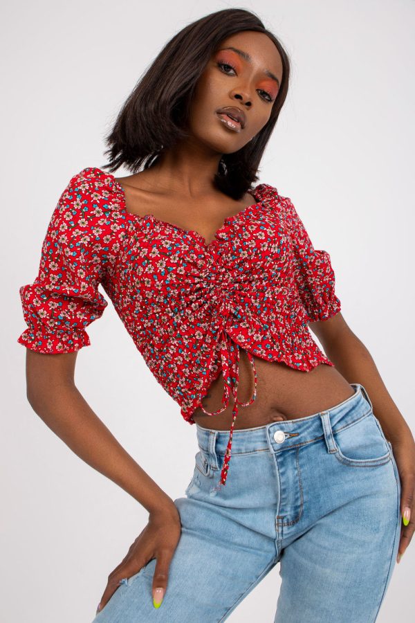 Red Blouse in Women`s Blouses, Tunics with Viscose