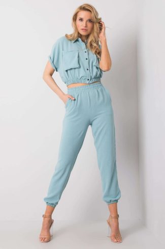 946302 Green Women Trousers in Pants, Trousers, Shorts with Spandex and Polyester