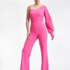Pink Suit in Playsuits For Women with Spandex and Polyester