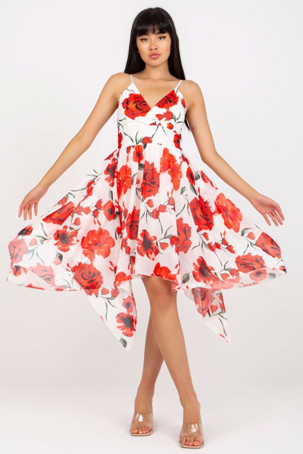 Red Daydress in Day Dresses with Spandex, Polyester and Viscose