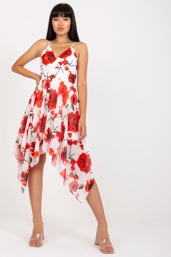 Red Daydress in Day Dresses with Spandex, Polyester and Viscose