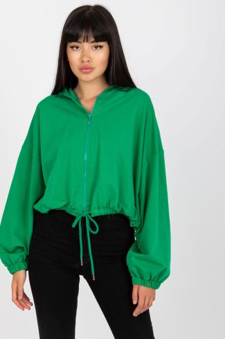 Green Sweatshirt in Sweatshirts For Women with Cotton and Spandex