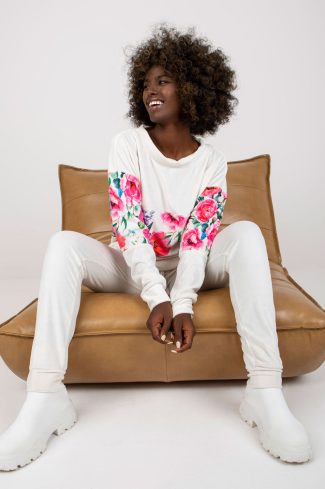 White Set in Pants, Trousers, Shorts with Spandex and Viscose