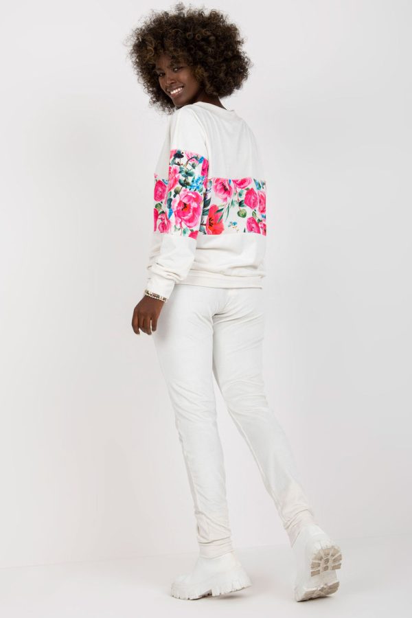 White Set in Pants, Trousers, Shorts with Spandex and Viscose
